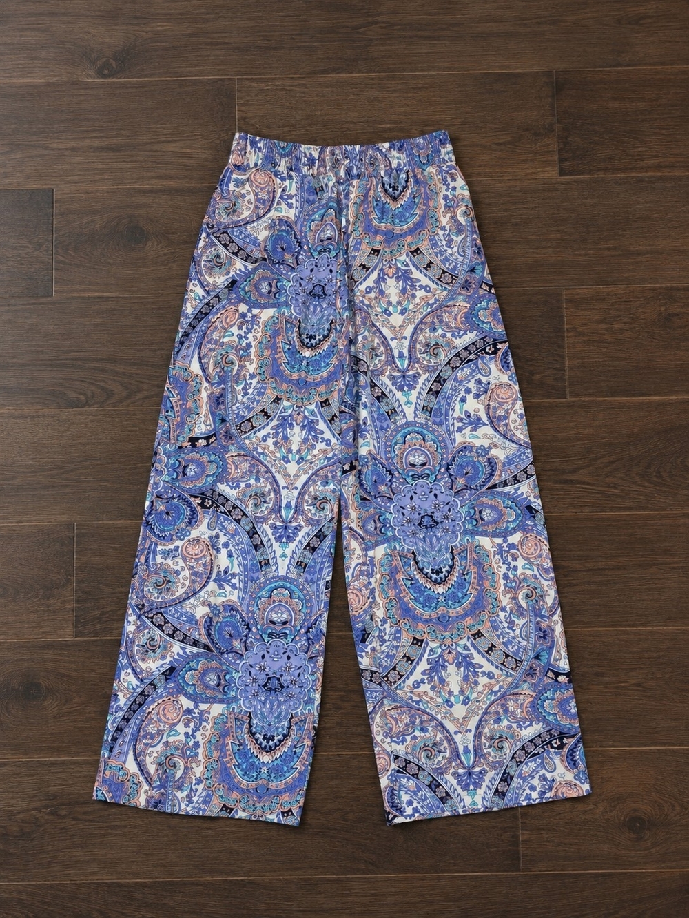 Purple Paisley Wide-Leg Women’s Pants - Large
